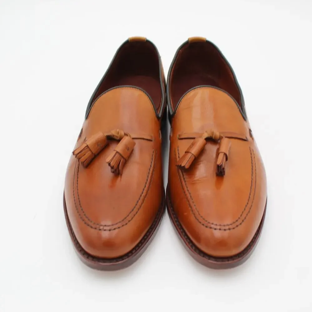 Allen Edmonds Grayson Tassel Loafers Mens 10.5 B Brown Leather Dress Shoe Office